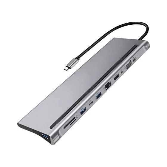 USB Type C 11 in 1 Hub - Silver