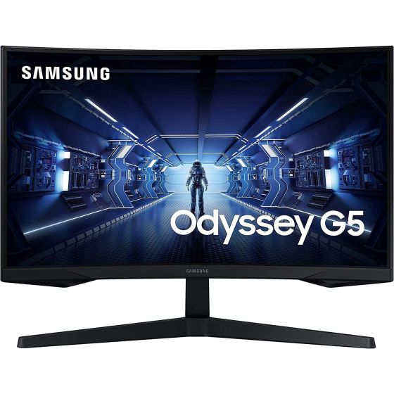شاشة العاب سامسونج اوديسي G5 منحنية، 32 بوصة QHD، بسرعة 1 مللي ثانية، 144 هرتز - LC32G55TQBMXEG