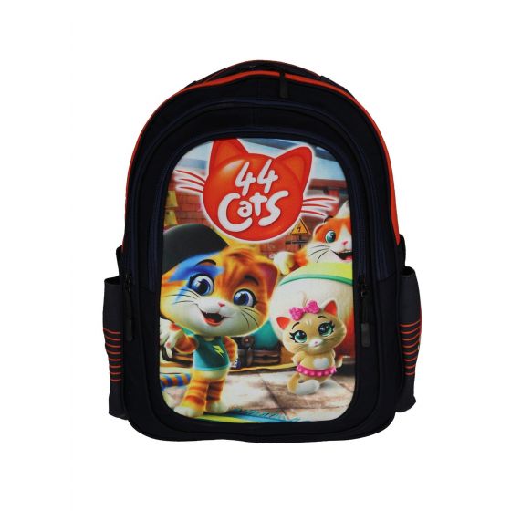 Gharibo Bags School Backpack For Girls, 44 Cats Pattern - Navy