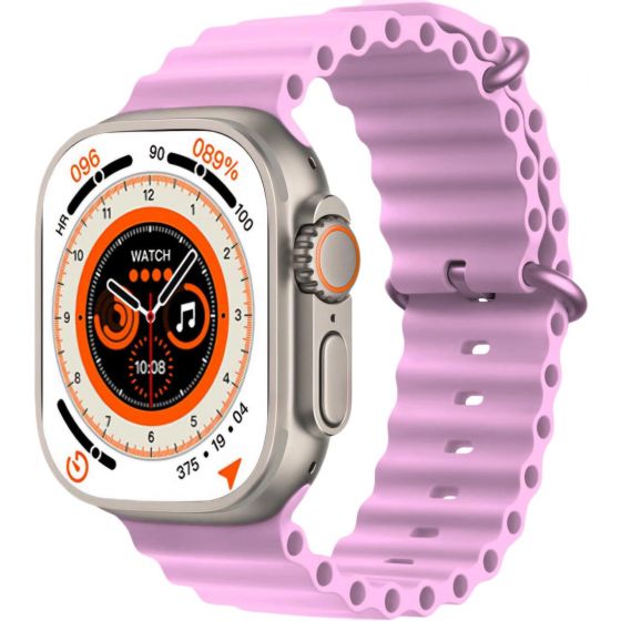 T900 Ultra 3 Smart Watch, 2.09 Inch - Dark Silver Case and Pink Strap