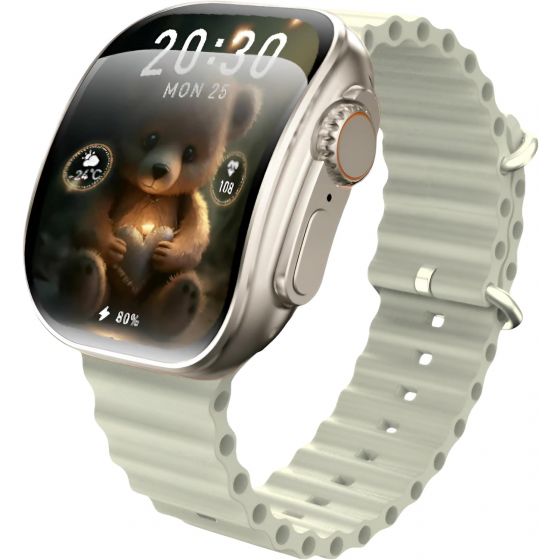 X10 ULTRA 3 Curved Smart Watch, 1.3 Inch - Off White