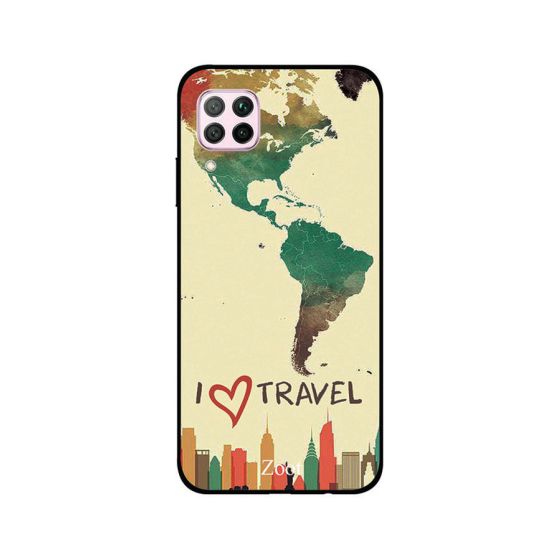 جراب ظهر زوت بطبعة عبارة I Love Travel لهواوي نوفا 7i