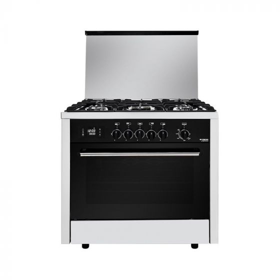 Fresh Professional Style Gas Cooker, 5 Burners,  Stainless Steel and Black - 500008130