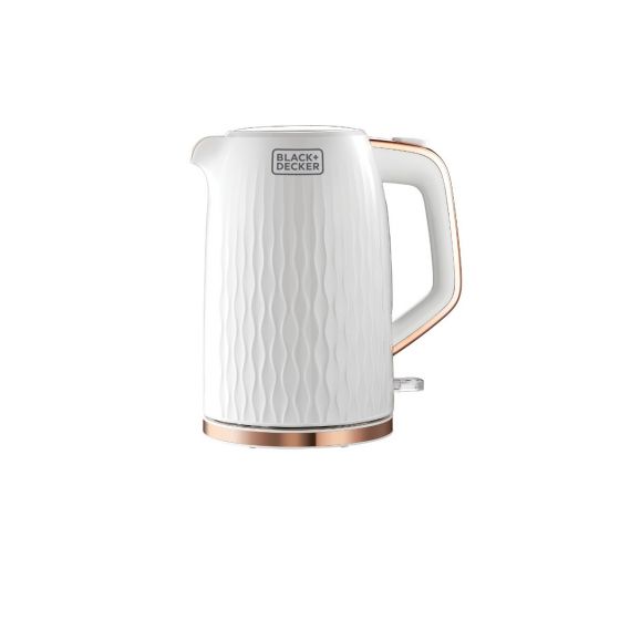 Black + Decker Electric Cordless Kettle, 1.7 Liters, 2200W, White - JC190W