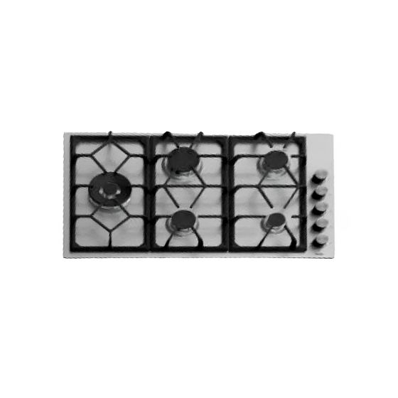 Kitchen Line Gas Built-In Hob, 90Cm, 5 Burners, Stainless Steel - RT231