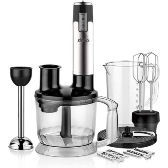 Sinbo Hand Blender Set, 700ml, 350 Watt, Black and Silver -  SHB3114
