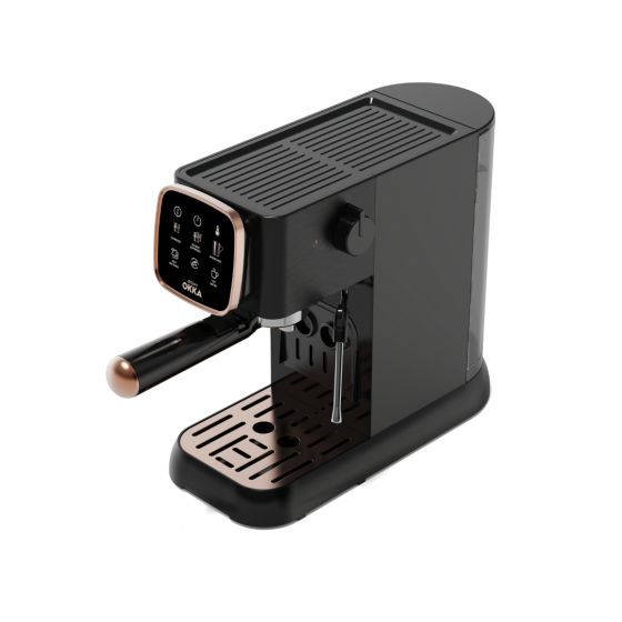 Arzum OKKA Solo Semi Automatic Espresso Machine, 2 cups, 1628 Watt, Black and Copper - OK0034-0400