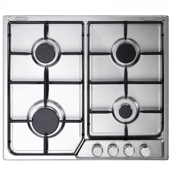 Elba Gas Hob, 60cm, 4 Burners, Stainless Steel - ENF60-444XD