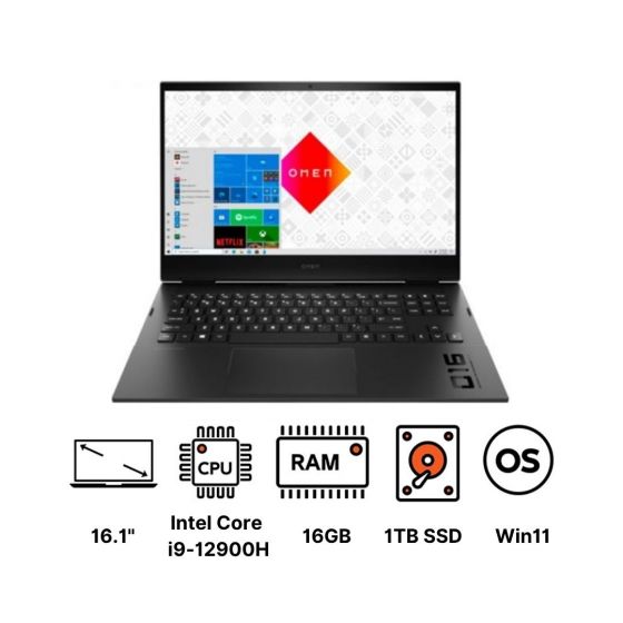HP OMEN 16-k0033dx Gaming Laptop, Intel Core i9-12900H, 16.1 Inch, 1TB SSD, 16GB RAM, NVIDIA GeForce RTX 3060 6GB Graphics, Windows 11- Black