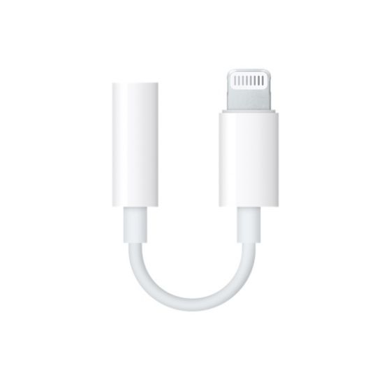 Apple Lightning to 3.5 mm Headphone Jack Adapter, White - MMX62ZM/A