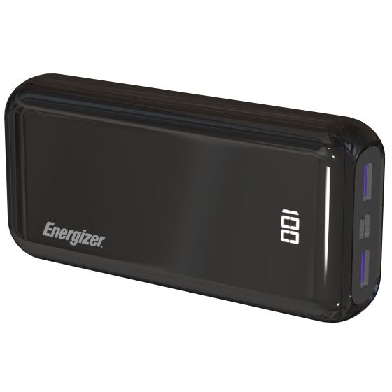 Energizer Power Bank, 20000mAh, 3 Ports, Black - UE20011PQ