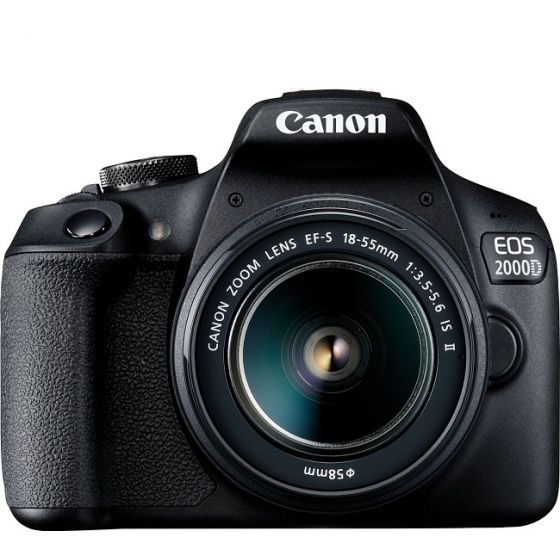 كاميرا كانون EOS 2000D بعدسة DSLR، دقة 24.1 ميجا بكسل، 18-55 مم - اسود