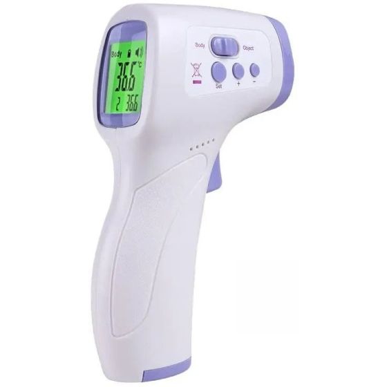 Digital Infrared Thermometer, White and Purple - CK-T1501