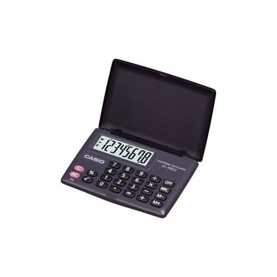 آلة حاسبة عملية كاسيو، اسود - LC-160LV-BK