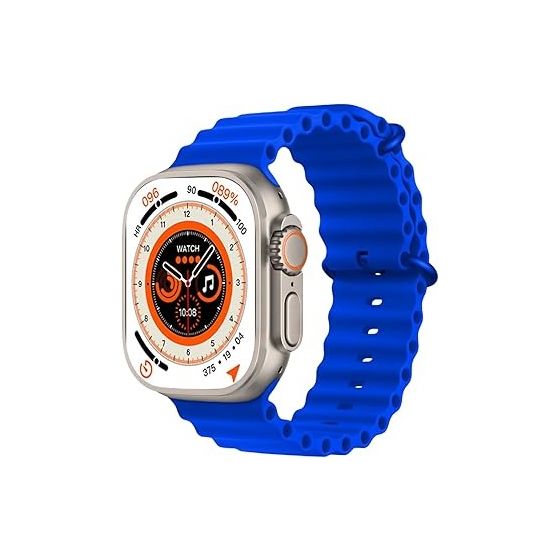 T900 Ultra 3 Smart Watch, 2.09 Inch - Dark Silver Case and Blue Strap