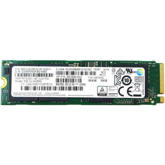 Samsung Internal Solid State Drive, 256GB, M.2, Green - MZVLW256HEHP-000H1