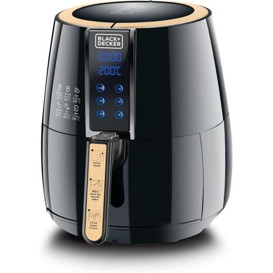 Black and Decker Air Fryer, 4 Liters, 1500 Watts, Black - AF400-B5 Without Warranty