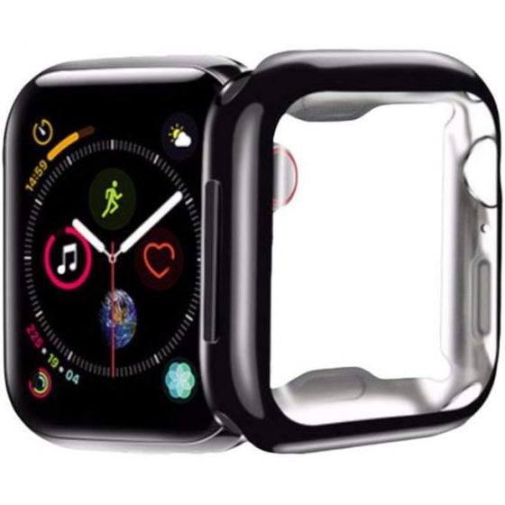FOOKANN Full Coverage Screen Protector Cover for Apple Watch 40mm Series 5 / 4, Soft Protective Case for iWatch 40mm Series 5 / 4, Black