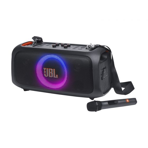 JBL PartyBox On-The-Go Essential Bluetooth Speaker With Wireless Mic, Black - JBLPBOTGESAM