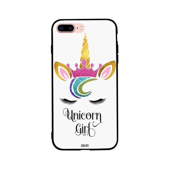 Unicorn Girl White Background Printed Back Cover for Apple iPhone 7 Plus