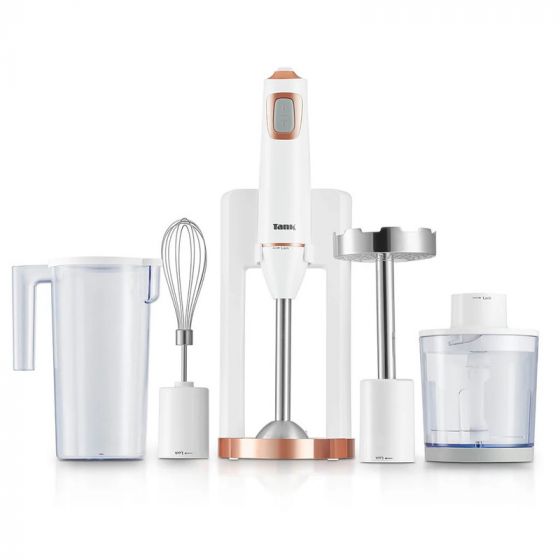 Tank Hand Blender with Attachments, 500ml, 600 Watt, White - CM-6003-1