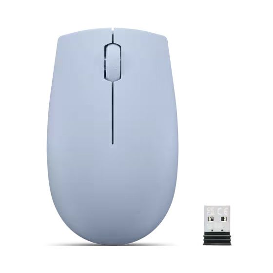 Lenovo Wireless Mouse, Light Blue - 300