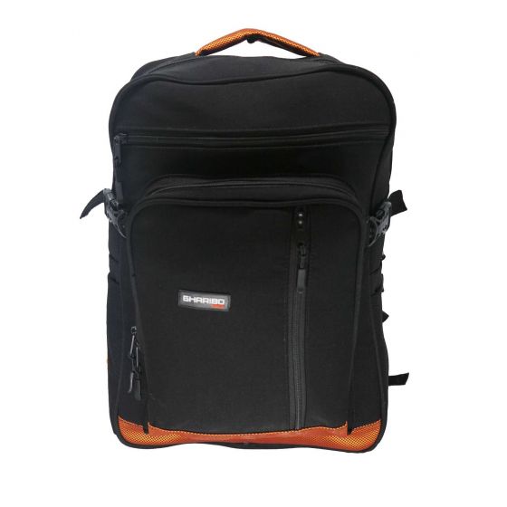 Gharibo Bags School Backpack for Kids, Semi Solid Pattern - Orange and Black