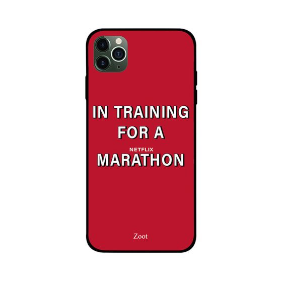 جراب ظهر بطبعة عبارة In Training For A Netflix Marathon لابل ايفون 11 برو ماكس