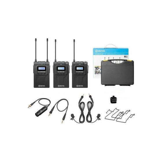 نظام ميكروفون لاسلكي بويا BY-WM8 برو UHF ثنائي القناه، اسود - Pro-K2