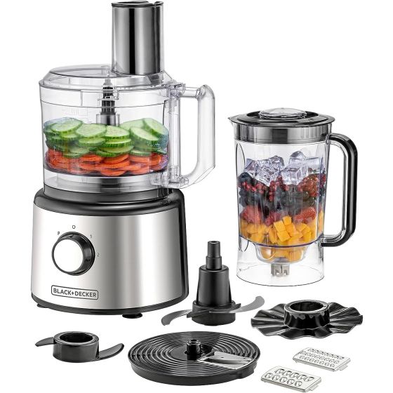 Black + Decker Food Processor, 750 Watt, Silver- FX760SB-B5