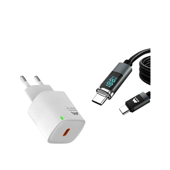 شاحن ماجنتيك، 25 وات، فئة C، ابيض - MC-001 ، مع كابل