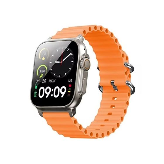 Ultra T800 Series 8 Smart Watch, 49mm- Silver Case and Orange Strap