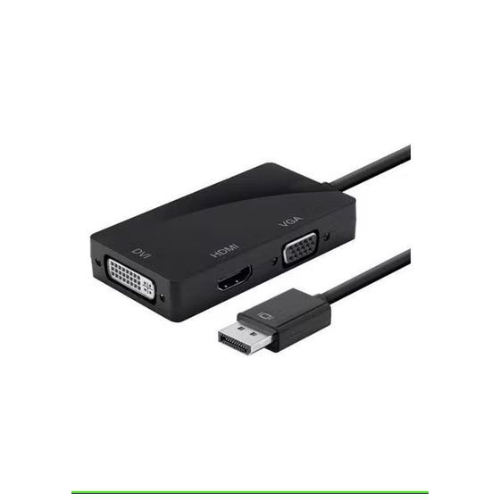 محول 3 في 1 من ذكر إلى HDMI وDVI وVGA - اسود