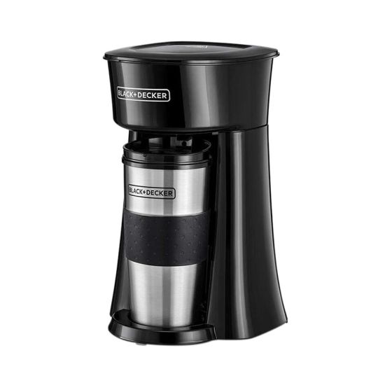 Black+Decker Coffee Maker with Travel Mug, 360ml, 650 Watts, Black and Silver - DCT10-B5