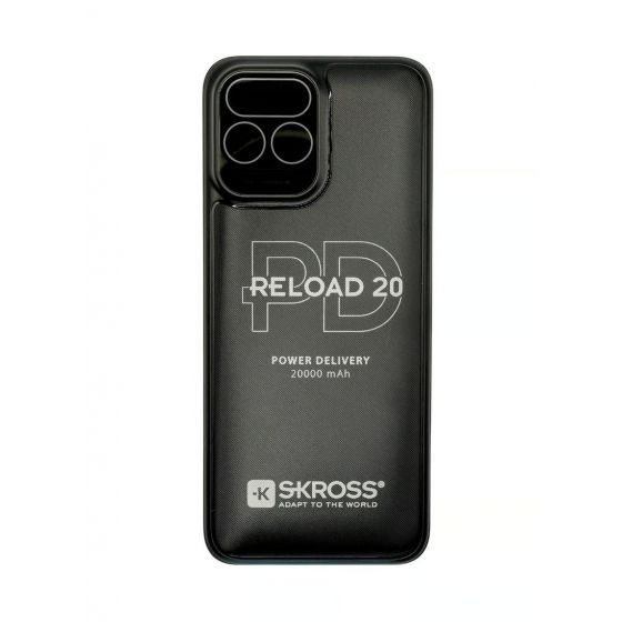 Skross Reload 20 Wired Power Bank, 20000 mAh, 3 USB Ports, Black - 1400138