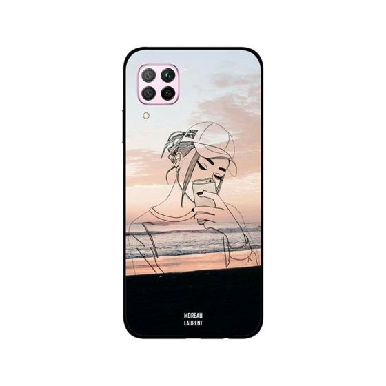 Moreau Laurent Doodle Girl Wear Cap Making Selfie Printed Back Cover for Huawei Nova 7i