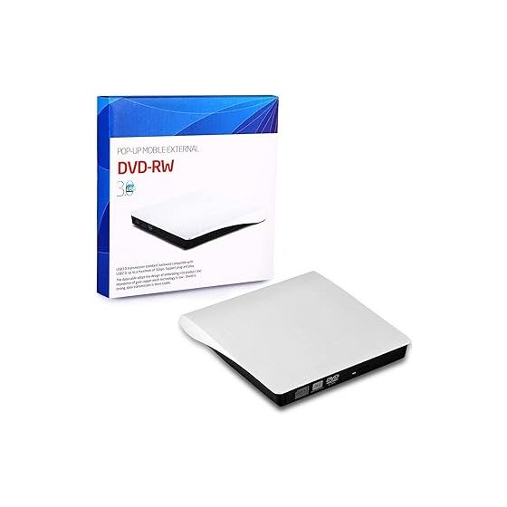 Pop-up Mobile External USB 3.0 CD/DVD-RW DVD Drive - Grey