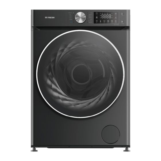 Fresh 8KG Front Load Inverter Washing Machine, Black- W8DD1255G1BL