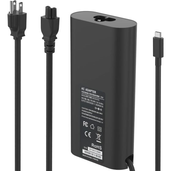 شاحن لاب توب ميليباو بموصل USB فئة C لأجهزة  ديل، 20 فولت، 90 وات - اسود