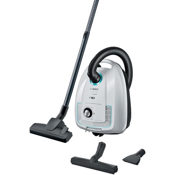 Bosch Series 4 ProHygienic Canister Vacuum Cleaner, 2200 Watt, White- BGL38WHYG