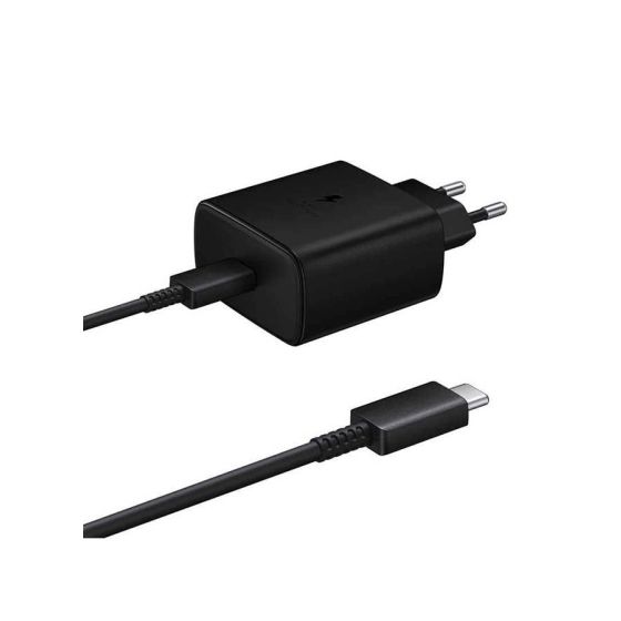 Samsung Wall Charger with USB Type C Cable, 45W, Black - EP-TA845XBEGCN