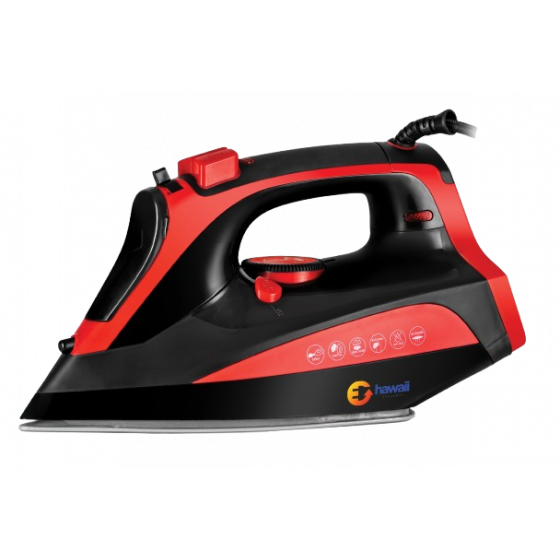 Hawaii Steam Iron, 350 ml, 2600 Watt - Black and Red