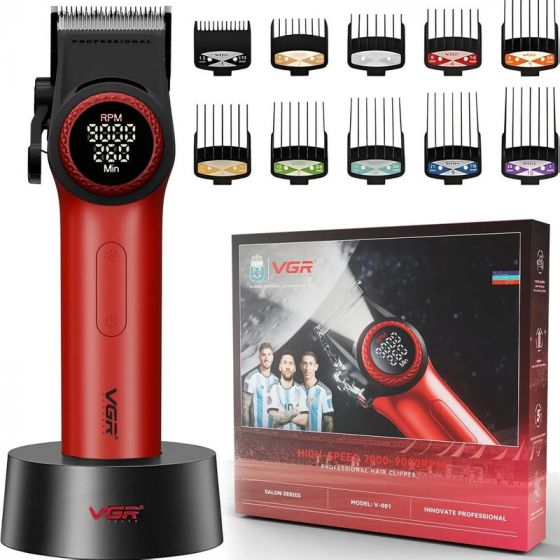 ماكينة حلاقة  قابلة للشحن في جي ار، استخدام جاف، احمر - V-001