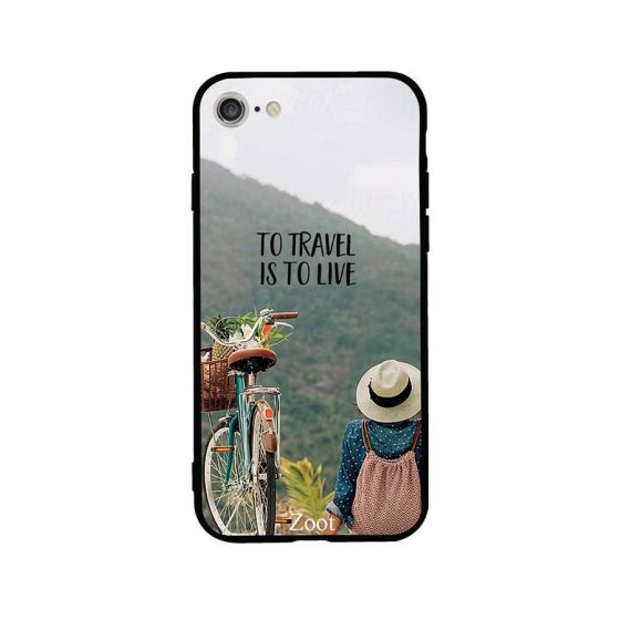 جراب ظهر زوت TPU بطبعة عبارة To Travel Is To Live لايفون SE