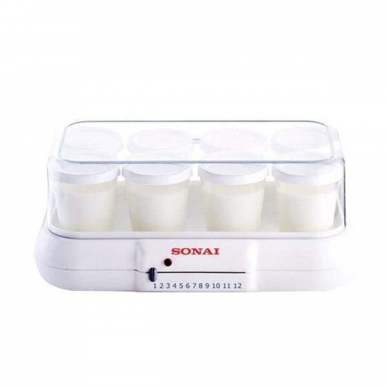 Sonai Yoghurt Maker, 10 Watt, 8 Cups, White - MAR-1008