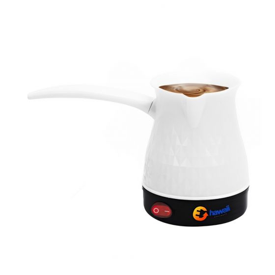 Hawaii Turkish Coffee Machine, 0.5 Liters, 350 Watt, White - HW-CFW500-WH