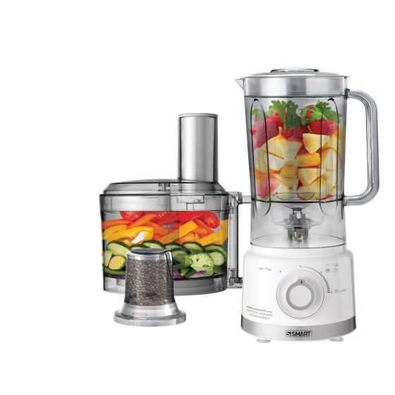 S Smart Food Processor with Attachments, 1500W, White - SFP419E