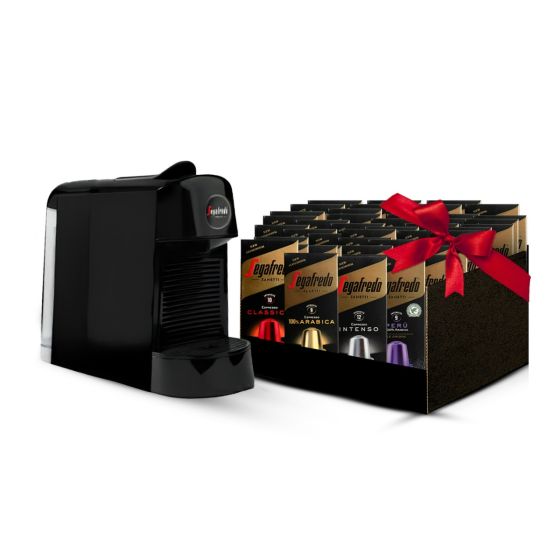 Segafredo Espresso Machine, 650ml, 1400 Watt - Black with Coffee Capsules - 60 Packs