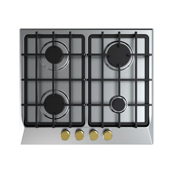 Fresh Gas Built-in Hob, 4 Burners, 60 CM, Stainless Steel - HAFR60CMSC1/BR