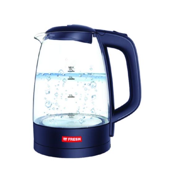 Fresh Electric Glass Water Kettle, 1.7 Liters, 2200 Watt, Multicolor - EGK17000
